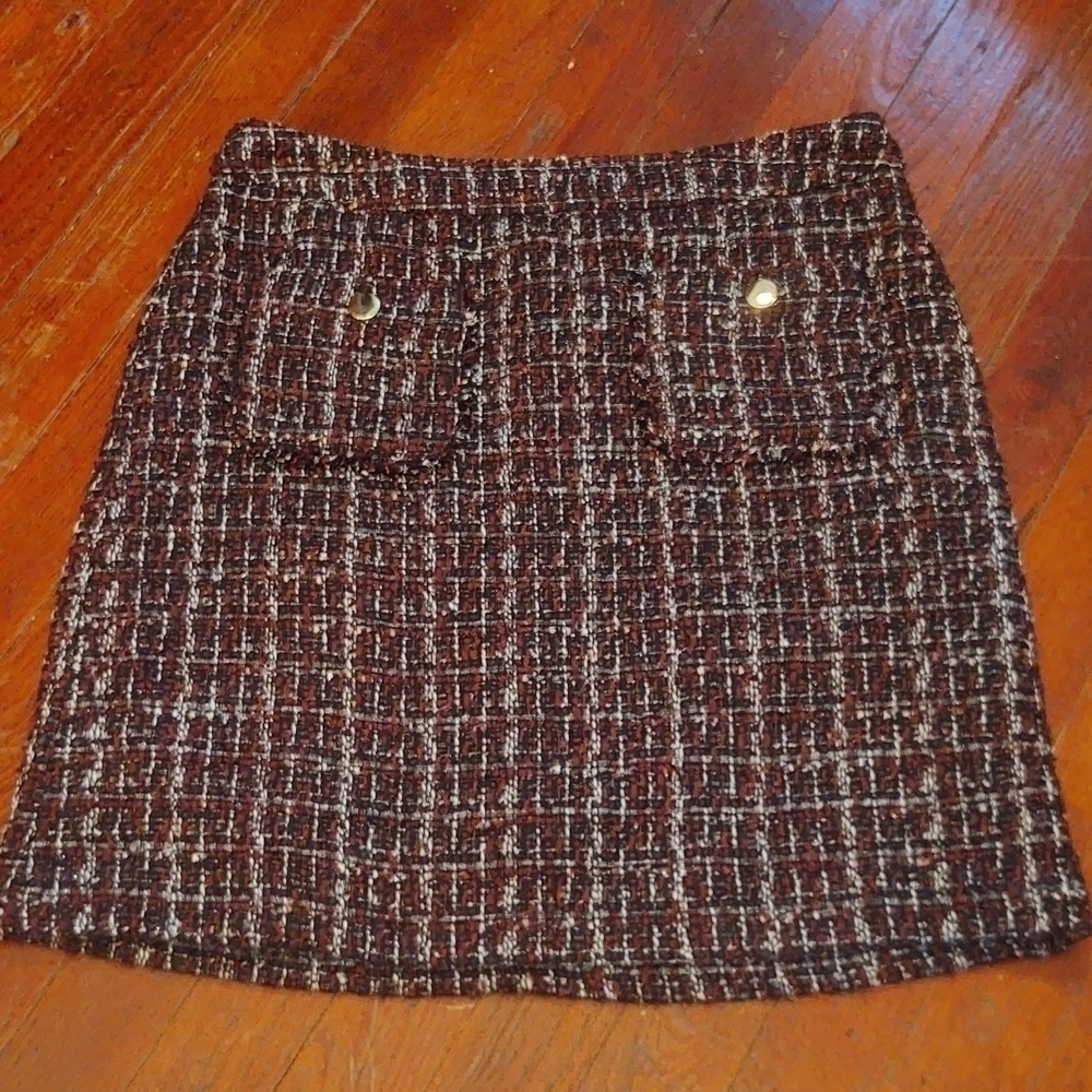 LOFT Petites Purple Tweed Pencil Skirt Sz 6P